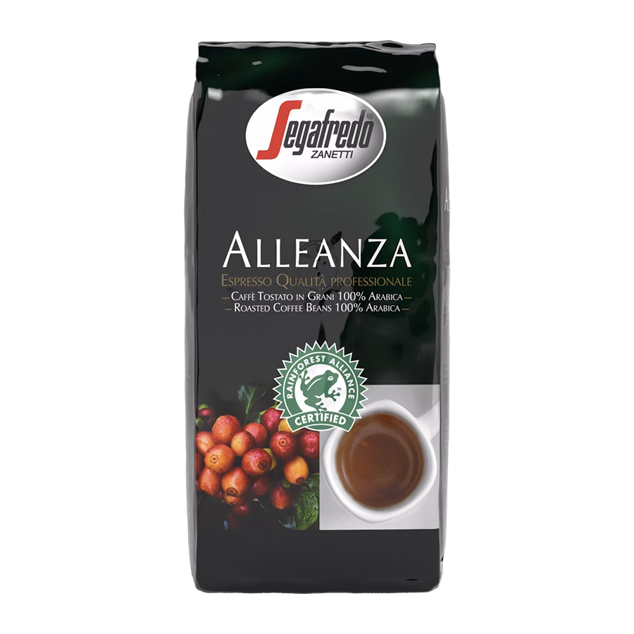 Produktbild: Kaffee Segafredo Alleanza ganze Bohne, 1000 g, aromaversiegelte Verpackung.