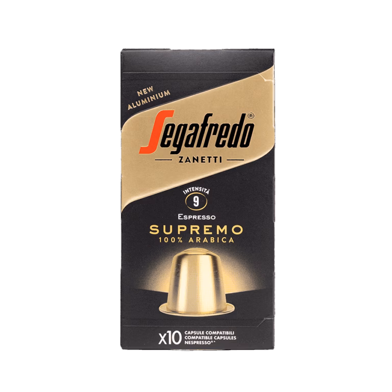 Produktbild: Kaffee Segafredo Espresso 100% Arabica, kompatible Kapseln aus Aluminium, Karton mit 10 Kapseln